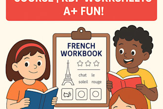 create children course kids worksheet KDP books french educational a plus course