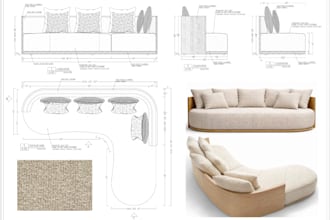 do furniture manufacturing drawing and 3d rendering