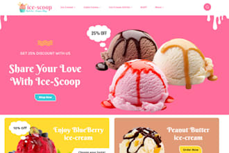design ice cream shopify store chocolate store candy shopify website