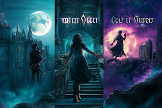 design fantasy, sci fi and horror book cover or illustration