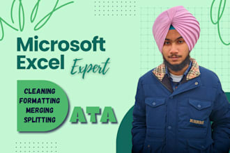 clean, format, merge, split excel data