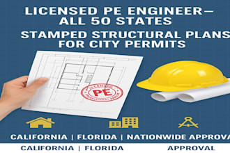 structural engineer USA pe stamp california, florida stamp for city permit