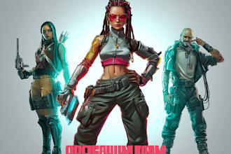 make sci fi or cyberpunk character concept art