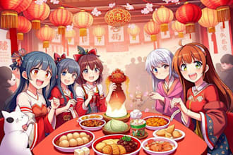 draw manga comic illustration anime story for you