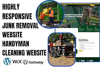 build professional junk removal website handyman website hauling movers website