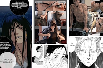 draw graphic novel comic pages nsfw manga anime webtoon comic storyboard artist