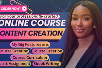 create custom online course content with curriculum research and lesson plan
