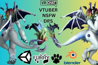 custom vrchat avatar 3dmodel furry avatar anime character design vrc nsfw vtuber