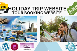 design a responsive website for holiday booking, trip, tour and vacations