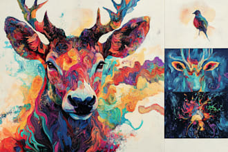 generate animal abstract art with midjourney