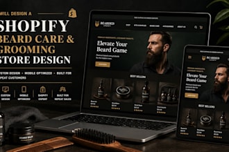design a shopify beard care or grooming store