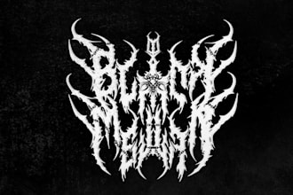 draw modern grindcore black trash death metal logo design