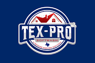 design traditional soft wash and pressure washing logo