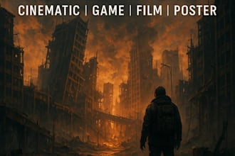 reate cinematic concept art using ai and professional design polish