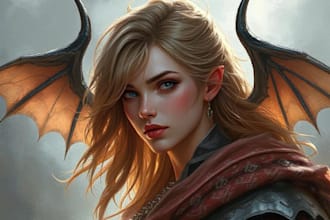 do a fantasy portrait in traditional and digital art
