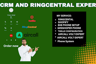 ringcentral, ivr twilio, 8x8 grasshopper aircall voip IVR phone system setup