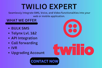 create a standard verified telnyx lvl 1 and 2, twilio upgraded account