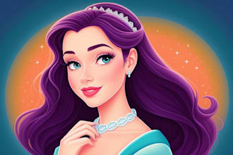 a beautiful portrait disney cartoon style