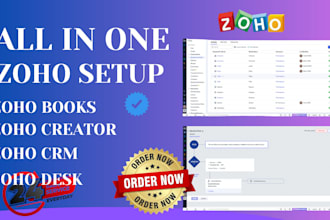 set up zoho CRM zoho books zoho campaigns sites zoho forms business automation