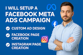 setup a facebook meta ads campaign with custom ad design