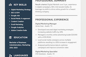 design a professional and modern resume