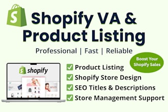 be your shopify virtual assistant for product listing and store management