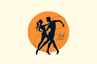 do dancer male and female silhouettes mascot design