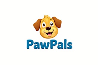 do cute dog face head cartoon mascot logo design