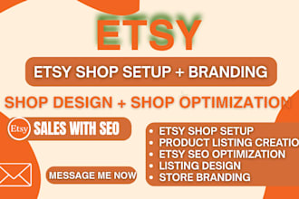 set up your etsy shop do etsy product listings etsy SEO listing design etsy shop