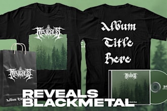 do beautiful death and black metal band logo design