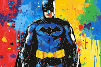 illustrate a superhero pop art portraits