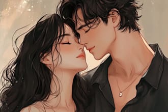 do cute anime chibi art couple based on you or characters