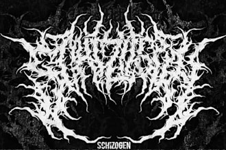 make black death brutal doom metal logo design for you