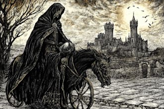 do dark medieval art illustration for you