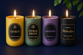 do candle label design or logo for you packaging design product labeling box