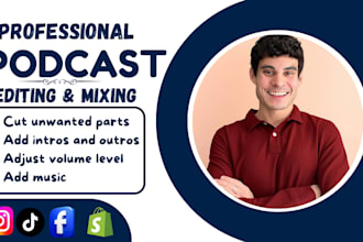 edit podcast audio video, youtube shorts, tiktok, zoom, and vlogs