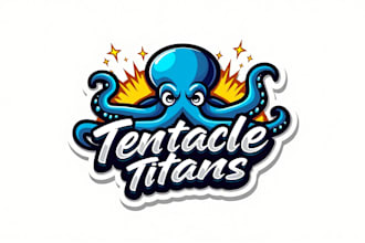do octopus sport mascot logo design with business