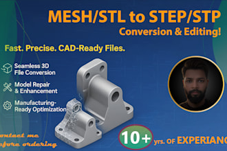 convert stl or mesh file to step or stp file