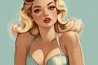 design attractive retro flyers with pin up girls