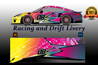 design a car wrap for racing and drift livery