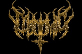do metallic black death metal logo for your company
