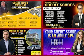 design unique credit repair flyer instagram  flyer real estate and tax flyer