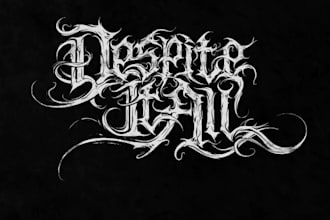 create psychedelic, stoner, rock, metal for your band logo