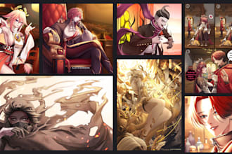 draw anime style fanart and original character to you