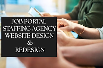 design job board, job portal, staffing website, recruitment agency landing page