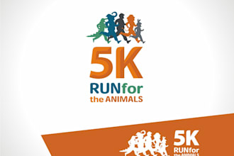 create fun animal costume themed running logo