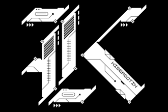 design a hi tech maximalist futuristic cyberpunk letter logo