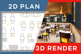 transform your 2d floor plan into a stunning photorealistic 3d render