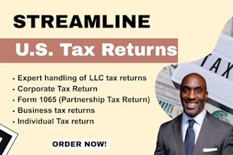 streamline US tax returns for llc, income and business tax return, 1120, 1065