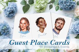 create custom guest portrait place cards for weddings or events